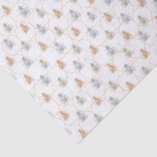 Honingbijen Honeycomb Tissuepapier (Detail)