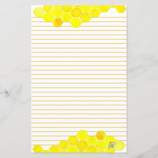Honingbijen Honeycomb Yellow Lined Letter Writing (Voorkant)