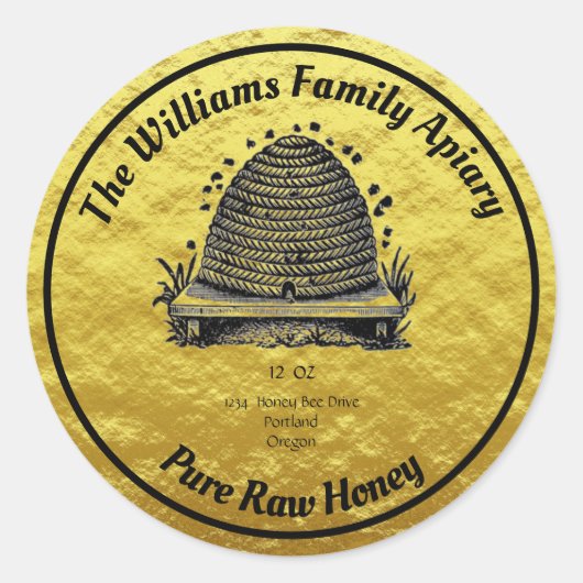 Honingbijen honingbijen Goud Apiary Label | Honing (Voorkant)