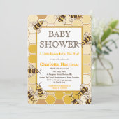 Honingbijen & Honingkam Neutraal Baby shower Kaart (Staand voorkant)