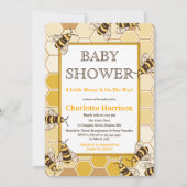 Honingbijen & Honingkam Neutraal Baby shower Kaart (Voorkant)