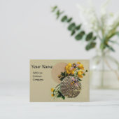 HONINGBIJEN, HONINGRAAT EN BOTERCUPS MONOGRAM Pear Visitekaartje (Staand voorkant)