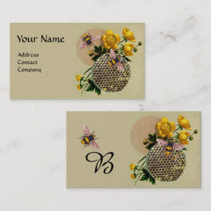 HONINGBIJEN, HONINGRAAT EN BOTERCUPS MONOGRAM Pear Visitekaartje