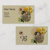 HONINGBIJEN, HONINGRAAT EN BOTERCUPS MONOGRAM Pear Visitekaartje (Voorkant / Achterkant)