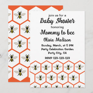 Honingbijen Honingraat Mama naar Bee Baby shower Kaart