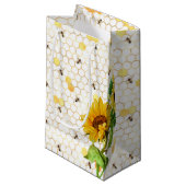 Honingbijen & honingraatpatroon klein cadeauzakje (Voorkant Gekanteld)