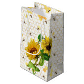 Honingbijen & honingraatpatroon klein cadeauzakje (Achterkant Gekanteld)