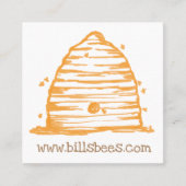 Honingbijen houden bijenwas biologische producten vierkante visitekaartje (Voorkant)