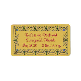 Honingbijen in de achtertuin Golden Honey Jar Etiket