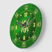 Honingbijen in goud en groen grote klok (Hoek)