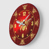 Honingbijen in goud en rood grote klok (Hoek)