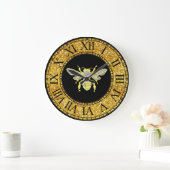 Honingbijen in goud en zilver grote klok (Huis)