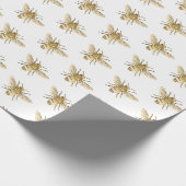 Honingbijen in het vluchtpatroon op witboek cadeaupapier (Hoek)