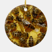 Honingbijen in Hive met koningin in midden Keramisch Ornament (Achterkant)
