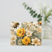 honingbijen in plantaardige producten briefkaart (Staand voorkant)