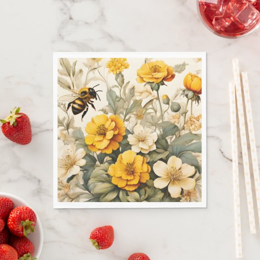  honingbijen in plantaardige producten servet (Insitu)