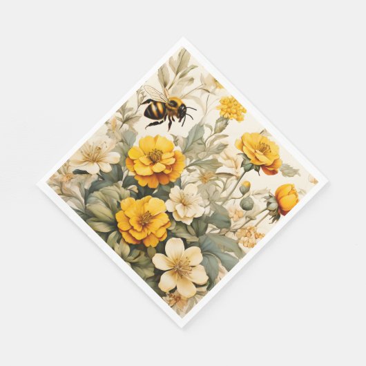  honingbijen in plantaardige producten servet (Hoek)