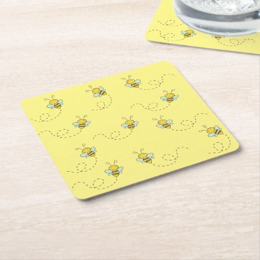 Honingbijen Kartonnen Onderzetters (Schuin)