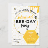 Honingbijen, kleine bijen, feestdag bij bijen kaart (Voorkant)