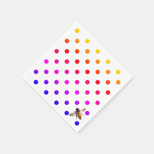 Honingbijen | kleurrijk poka-puntpatroon servet (Hoek)
