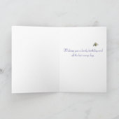 Honingbijen Lavendel gepersonaliseerde Happy Birth Kaart (Binnen)