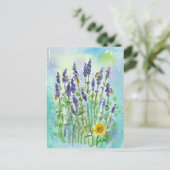 Honingbijen Lavendel Waterverf Flowers Briefkaart (Staand voorkant)