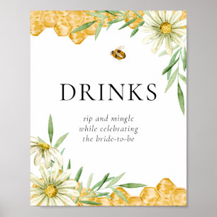 Honingbijen Madeliefje Bloem Bar Drink Station Bor Poster