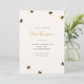 Honingbijen met Birthday-uitnodiging Kaart (Staand voorkant)