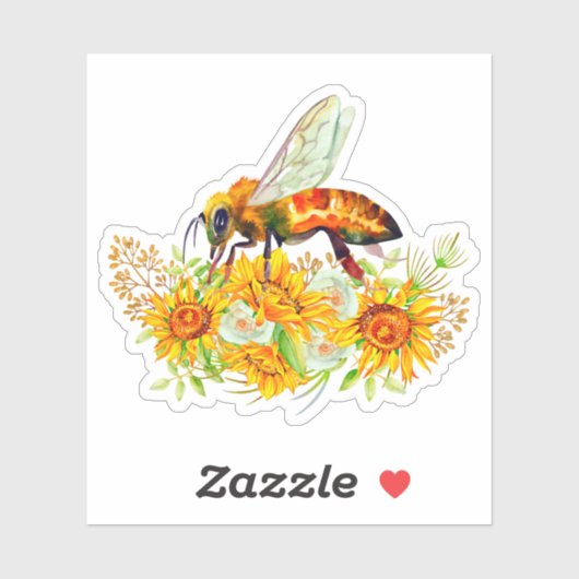 Honingbijen met drijfnetje sticker (Vel)