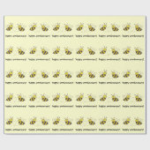 Honingbijen met een blij hart Jubileum! Cadeaupapier (Vlak)