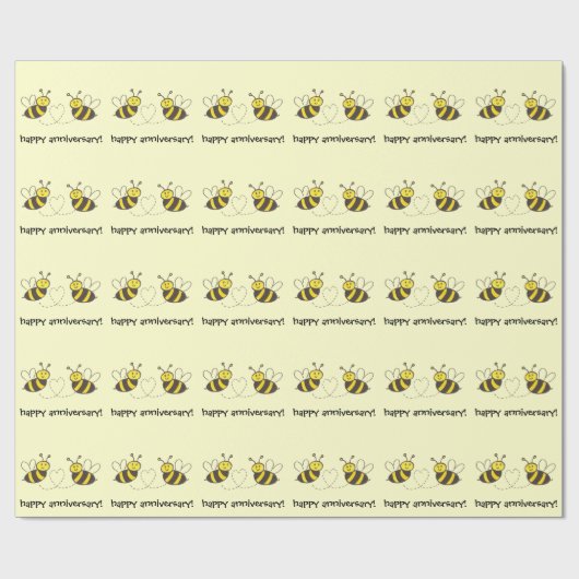 Honingbijen met een blij hart Jubileum! Cadeaupapier (Vlak)