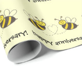 Honingbijen met een blij hart Jubileum! Cadeaupapier (Rol Hoek)