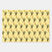 Honingbijen met hart- en honingraatonmiddellijke v inpakpapier vel (Voorkant)