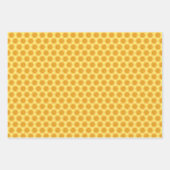 Honingbijen met hart- en honingraatpatroon inpakpapier vel (Voorkant 2)