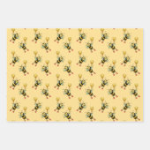 Honingbijen met hart- en honingraatpatroon inpakpapier vel (Voorkant)