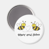 Honingbijen met hart en persoonlijke titel magneet (Voorkant / Achterkant)