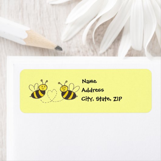 Honingbijen met hart etiket (Insitu)