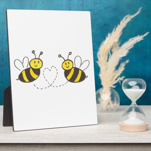 Honingbijen met hart fotoplaat (Zijkant)