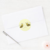 Honingbijen met hart gele achtergrond ronde sticker (Envelop)