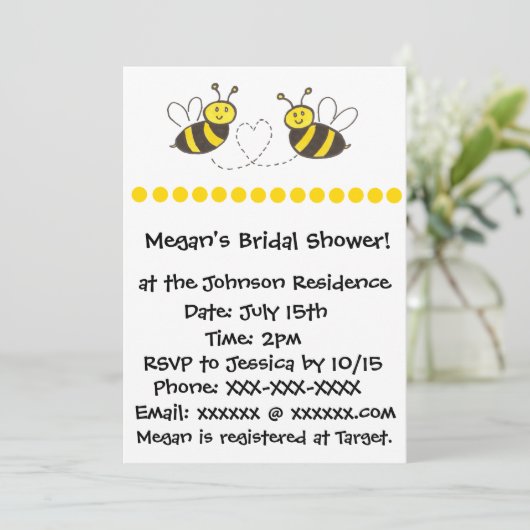 Honingbijen met hart kaart (Staand voorkant)