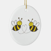 Honingbijen met hart keramisch ornament (Rechts)