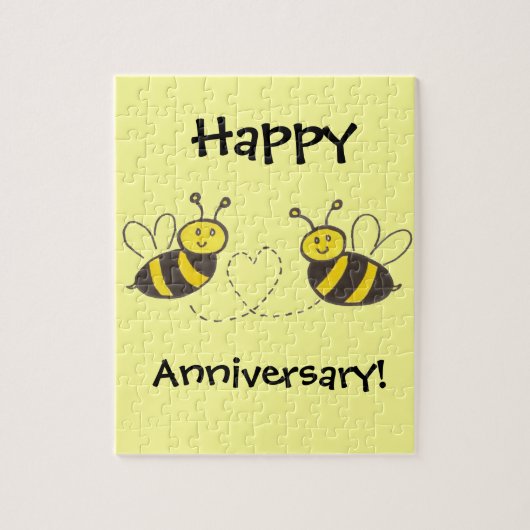 Honingbijen met hart legpuzzel (Verticaal)