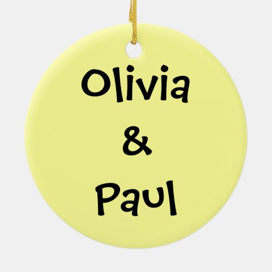 Honingbijen met hart met namen en datum keramisch ornament (Achterkant)