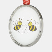 Honingbijen met hart metalen ornament (Links)