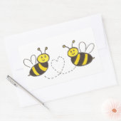 Honingbijen met hart rechthoekige sticker (Envelop)