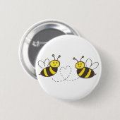 Honingbijen met hart ronde button 5,7 cm (Voorkant /achterkant)