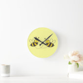 Honingbijen met hart ronde klok (Huis)