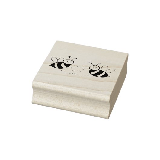 Honingbijen met hart rubberstempel (Stempel)
