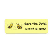 Honingbijen met hart Save the Date Etiket (Voorkant)