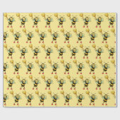 Honingbijen met hartpatroon cadeaupapier (Vlak)